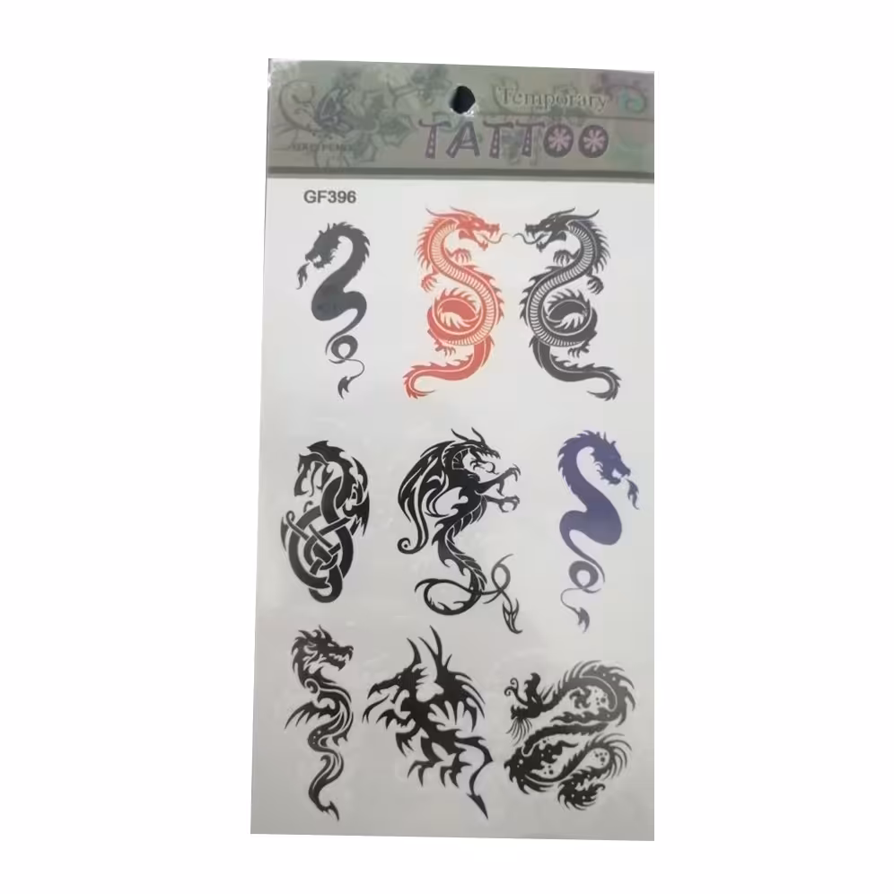 تتو موقت درطرح اژدها سایز 17 در 10 بسته تکی