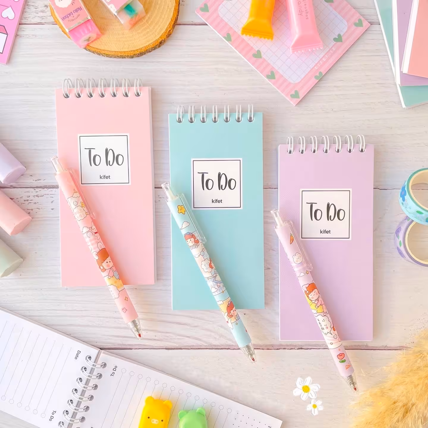 تودولیست های فانتزی پاستلی گلدار خط دار برای برنامه ریزی روزانه 