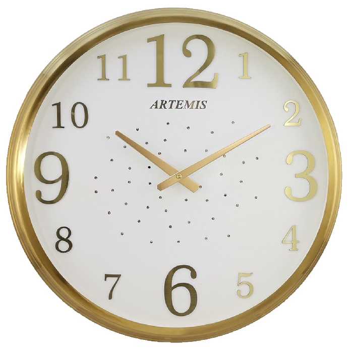 ساعت دیواری آرتمیس مدل 2000 (طلایی) صفحه سفید