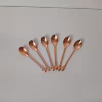 قاشق چایخوری مسی رنگ 6 عددی مناسب پذیرایی ومهمانی لاکچری رنگ ثابت

