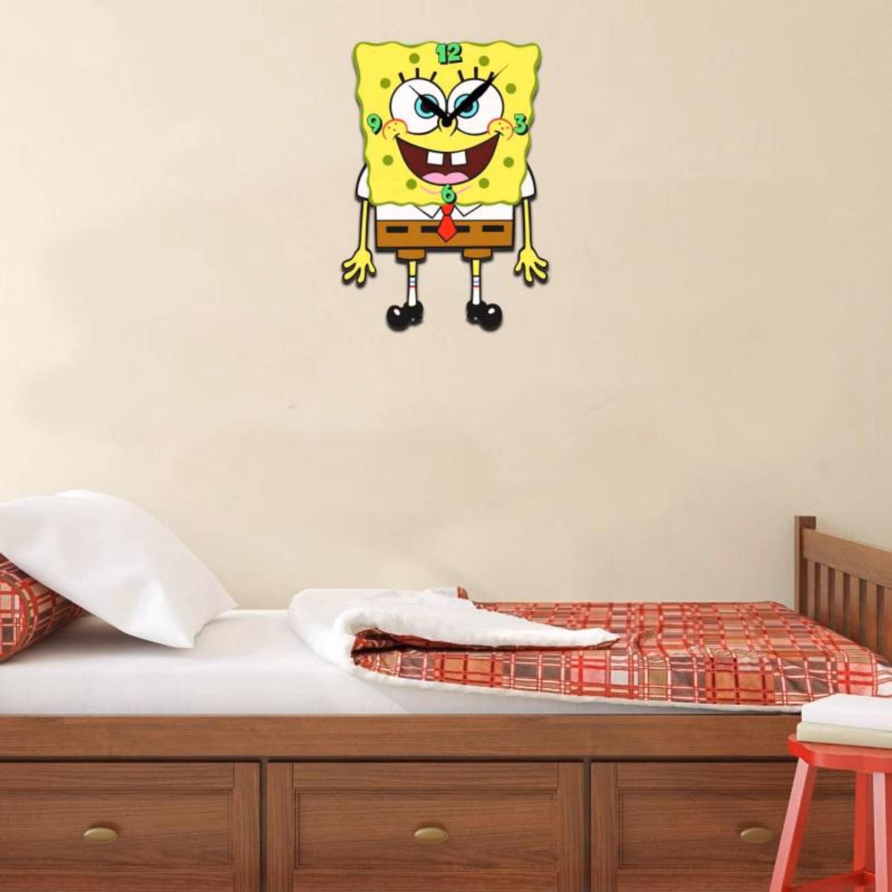 ساعت دیواری مدل باب اسفنجی 1062