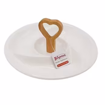 اردو خوری سرامیکی برایتون دسته چوبی4 خانه گرد4043