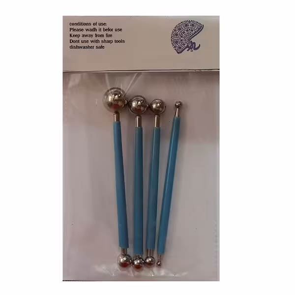 ابزار سفالگری به گز مدل سمبه گلسازی کد 04 مجموعه 4 عددی