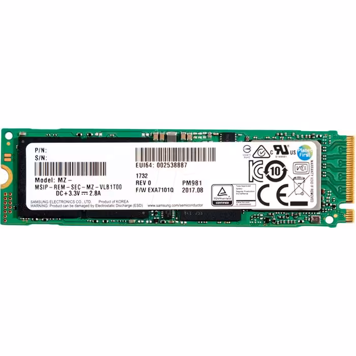 حافظه SSD سامسونگ مدل PM981 ظرفیت 256 گیگابایت