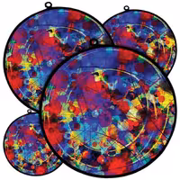 دمکنی ست چهار تکه پارچه ای مخمل دو رو چاپ طرح رنگی سایز 20، 25، 30 و 35 مدل B21-505 شرکت رنس