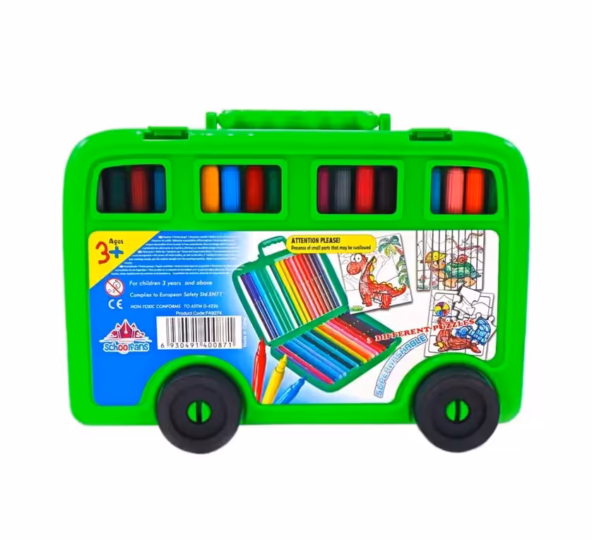 ماژيک نقاشی اتوبوسی 36 رنگ اسکول فنس