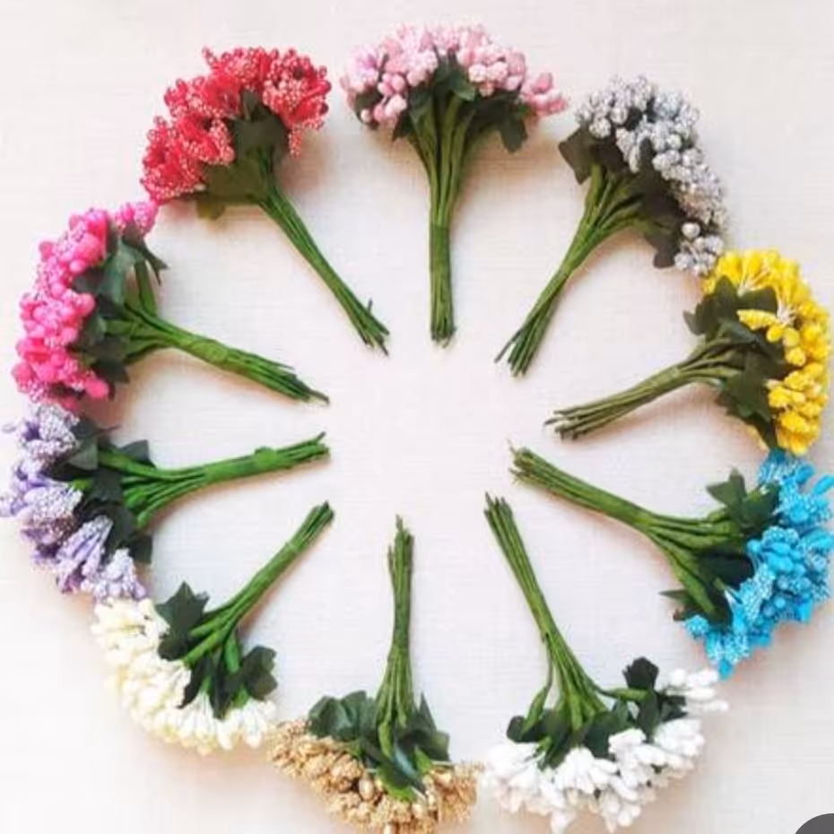 پرچم گل شکری رنگبندی جور (1 دسته 12شاخه ای) 