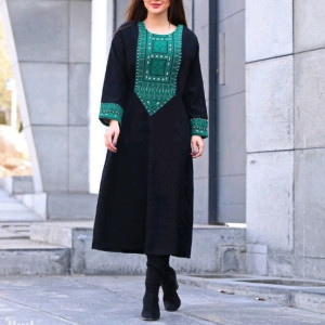 مانتو مخمل کبریتی مدل ترمه
