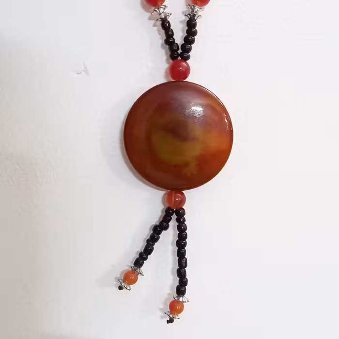 گردنبند پلاک عقیق درشت درجه یک