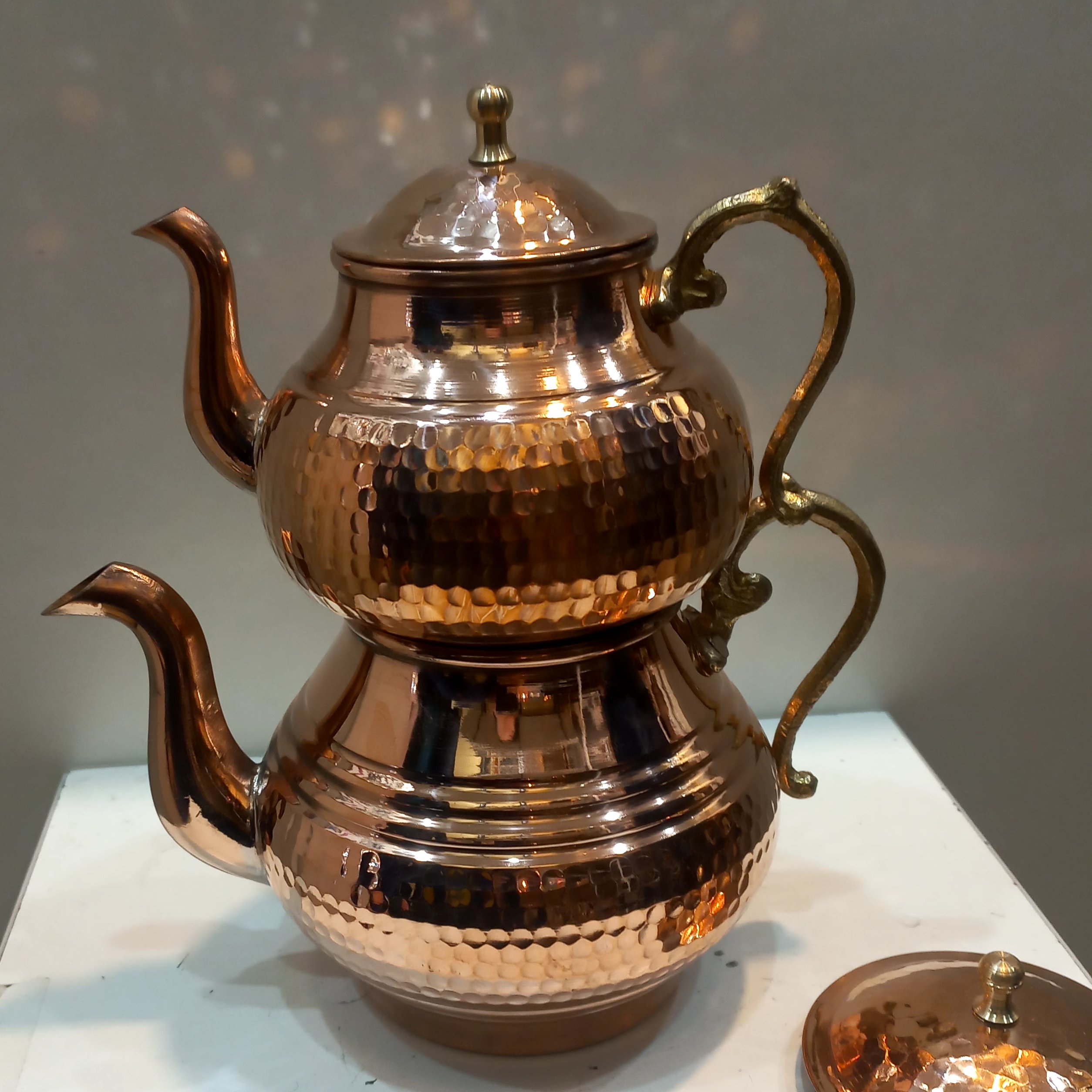 کتری قوری مسی نانو شده رنگ ثابت کار صنعتگران زنجانی