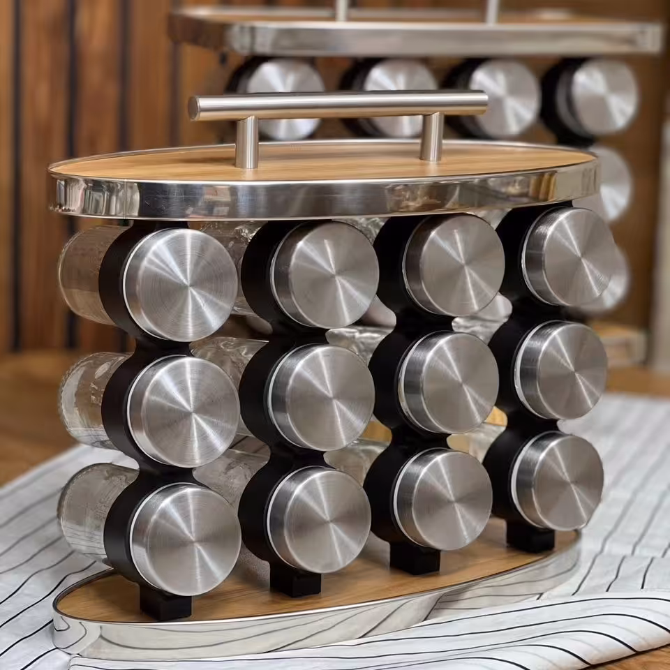 جا ادویه مستطیل و بیضی سر بامبو