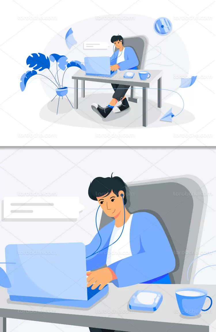 وکتور دوره های آموزشی آنلاین | گرافیک با طعم تربچه