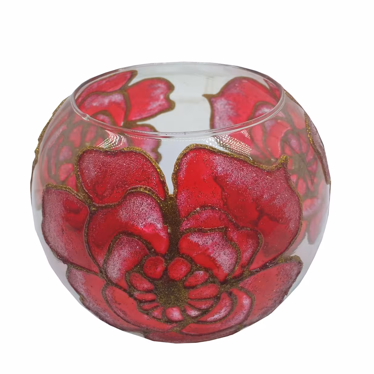 تنگ ویترای طرح گل قرمز