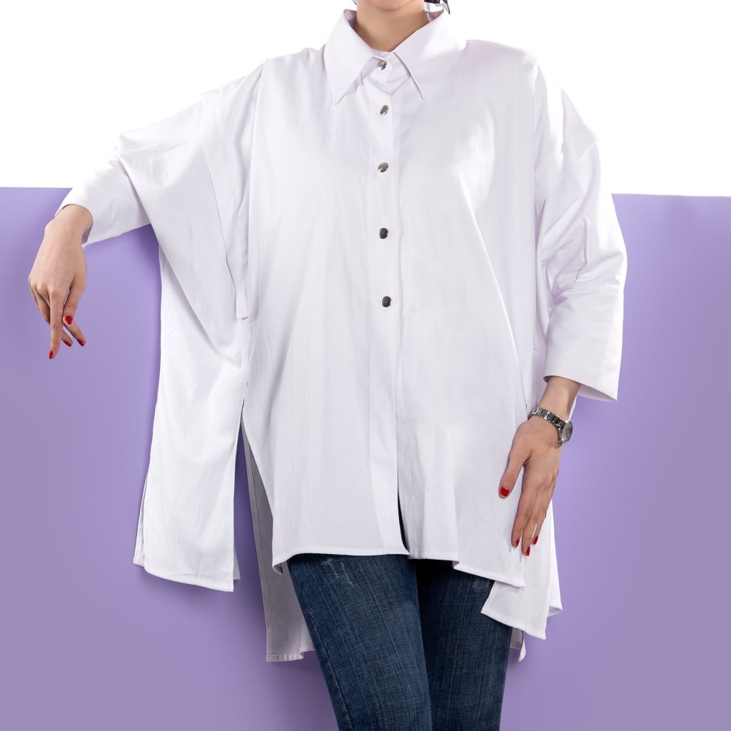 مانتو زنانه دکمه دار سایز بزرگ