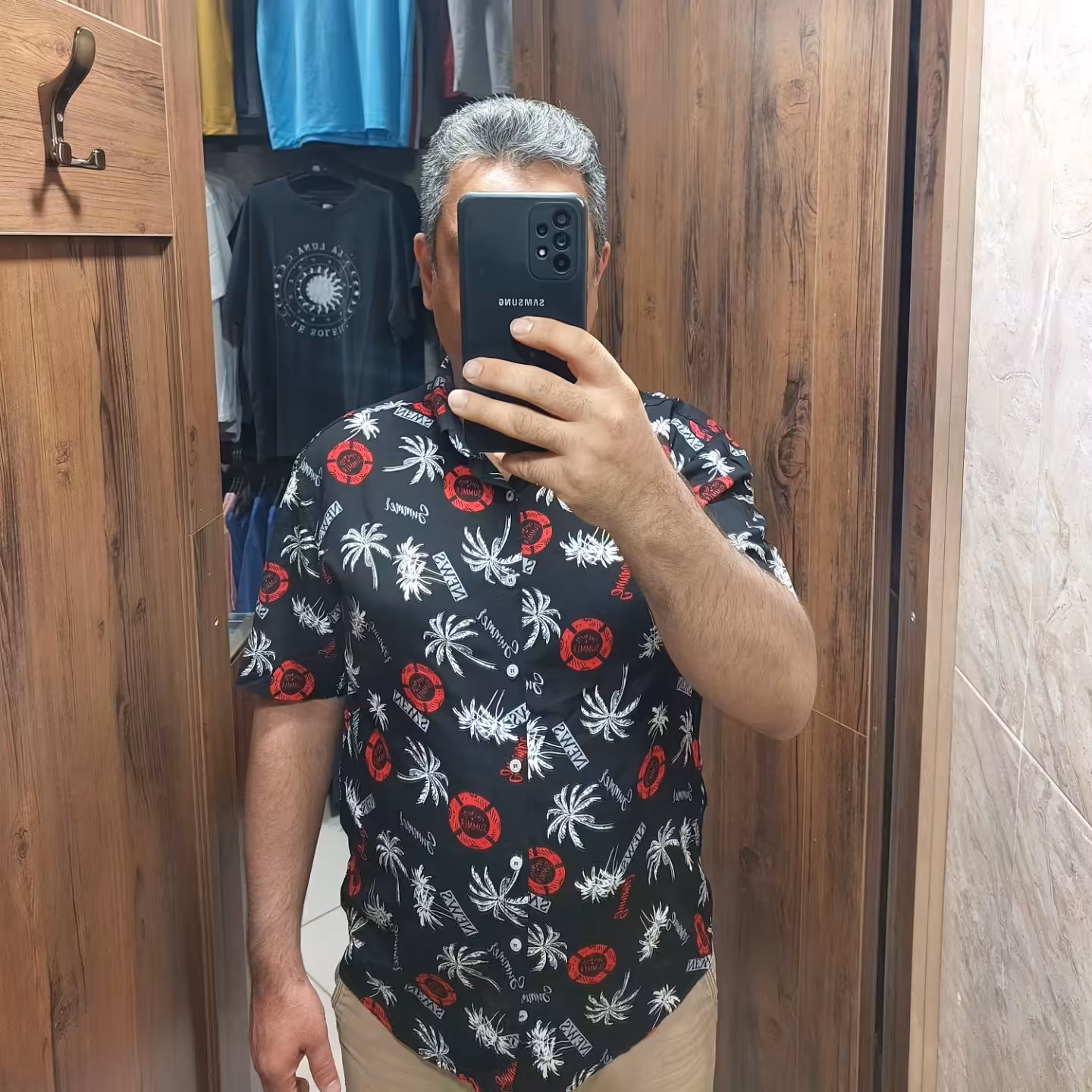 پیراهن مردانه هاوایی نخی خنک و راحت سایز XL الی5XL