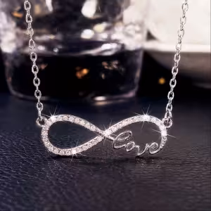 گردنبند طرح بینهایت و لاو love کد XL272