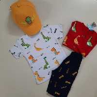 تیشرت با شلوارک کتان اسپرت طرح کروکدیل