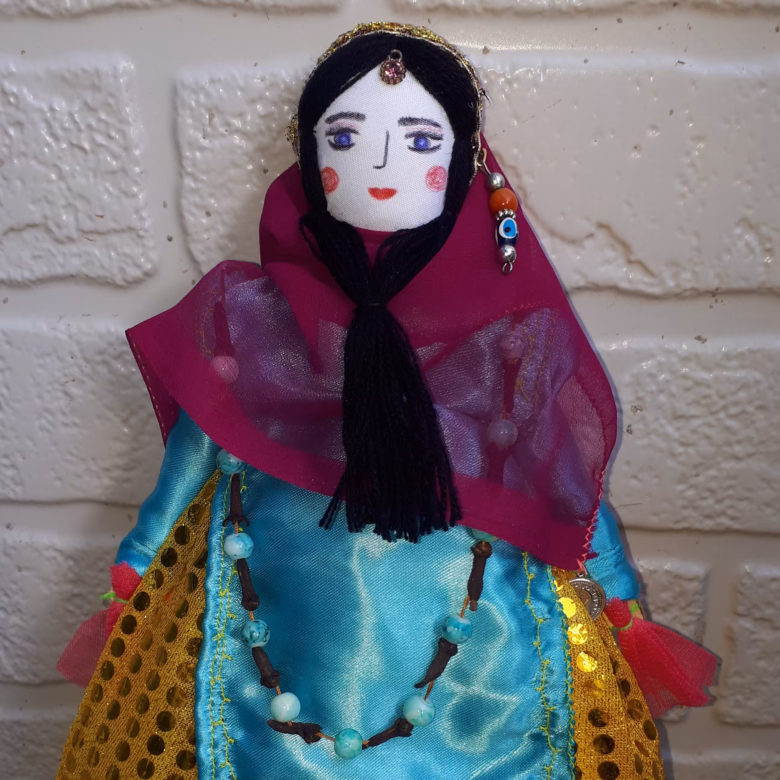 عروسک سنتی چوبی لیلی،  پارچه ای و دست ساز با دستان متحرک (رقصان)