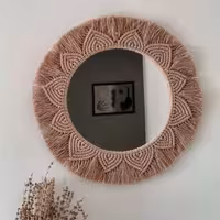 قاب اینه مکرومه طرح قهوه