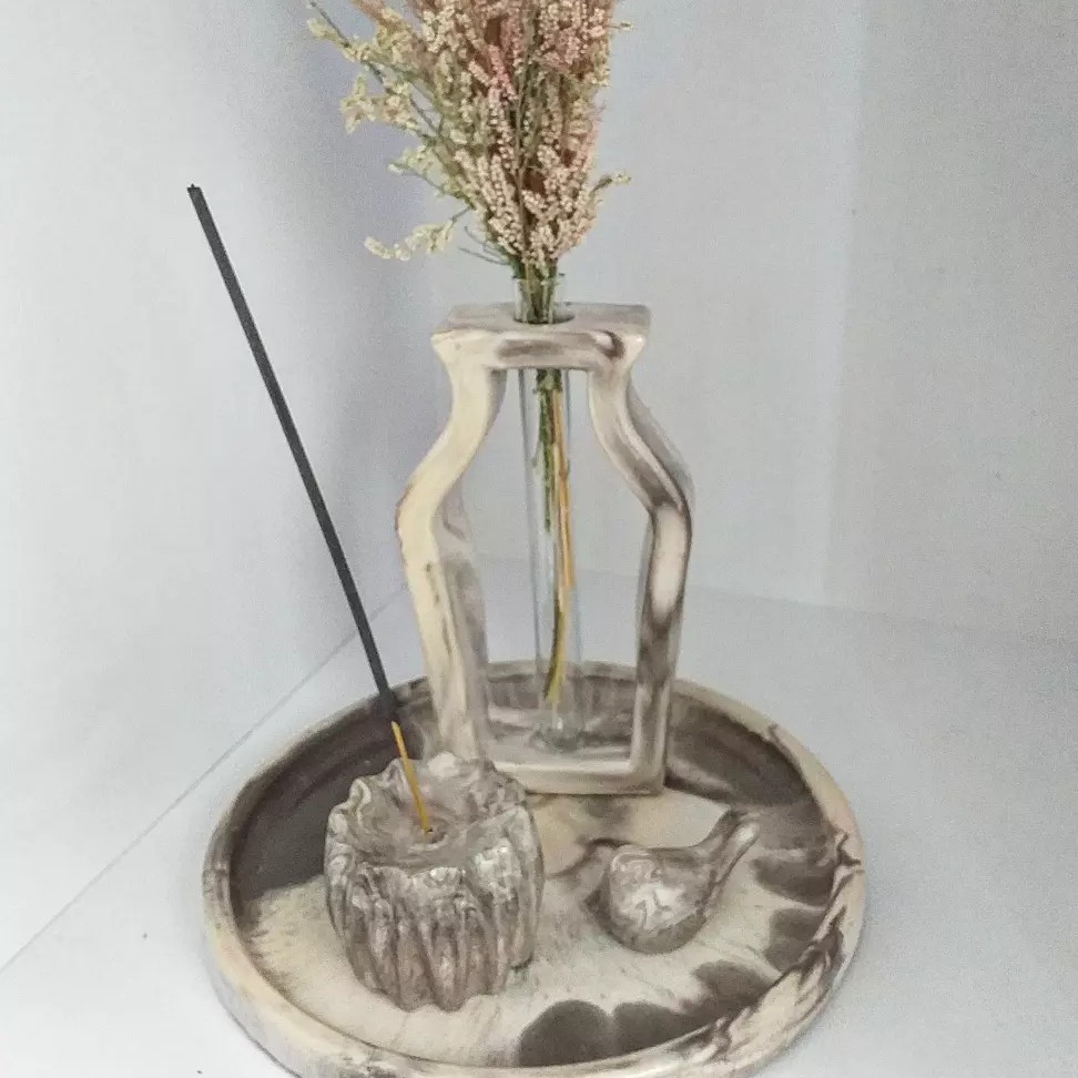 اکسسوری منزل(ست سینی ،گلجا وجاعودی،مرغ آمین کوچک)