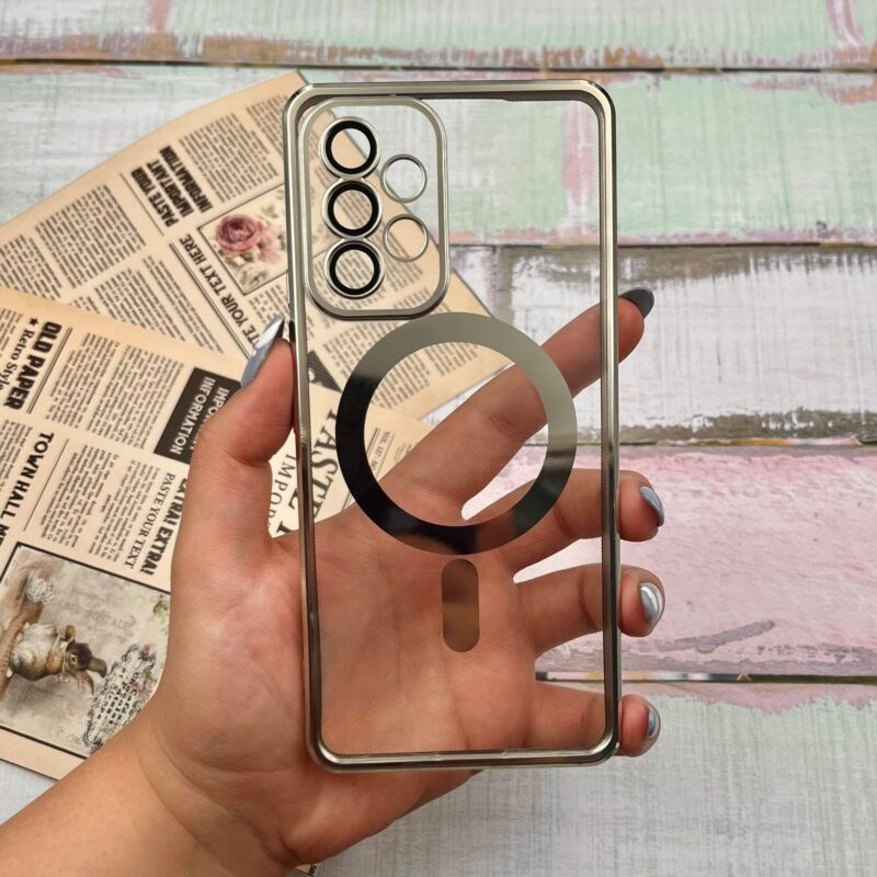 قاب گوشی Galaxy A53 5G سامسونگ اورجینال ژله ای شفاف مگ سیفی نقره ای کد 75947