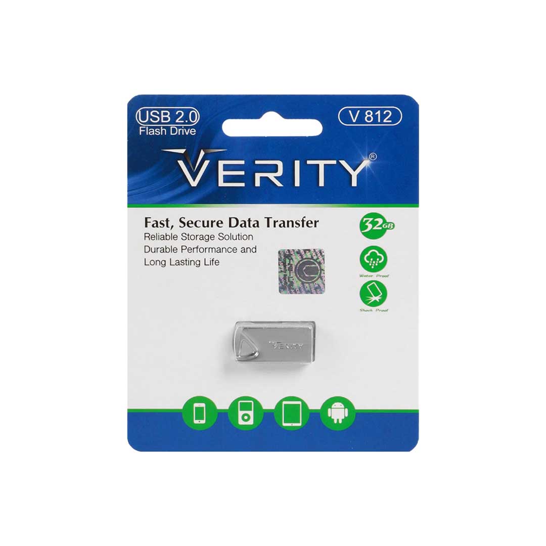 فلش مموری Verity مدل V811 USB2.0 Flash Memory با ظرفیت 32 گیگابایت - نقره ای