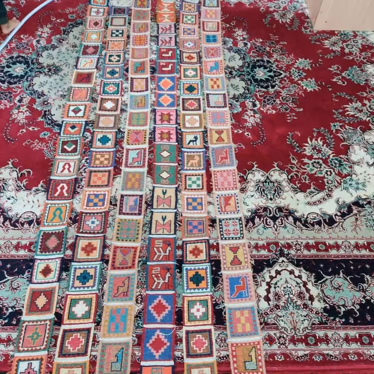 زیر تلفنی رومیزی گلیم سوزنی