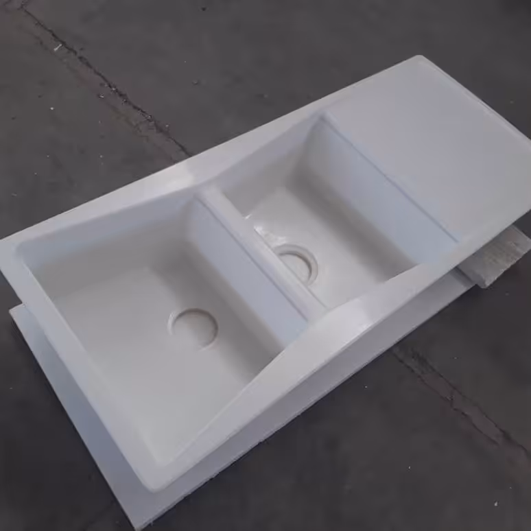 سینک ظرفشویی گرانیتی مدل پروانه خط دار کد P402 سفید (ارسال به شهرستانها از طریق باربری پسکرایه)