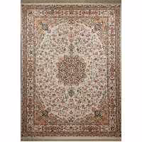 فرش ماشینی افرند 1200 شانه گل برجسته زمینه نقره ای کد 2226 (نه متری)