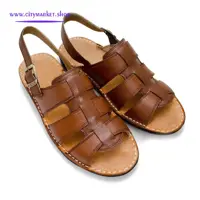 صندل مردانه چرم عسلی