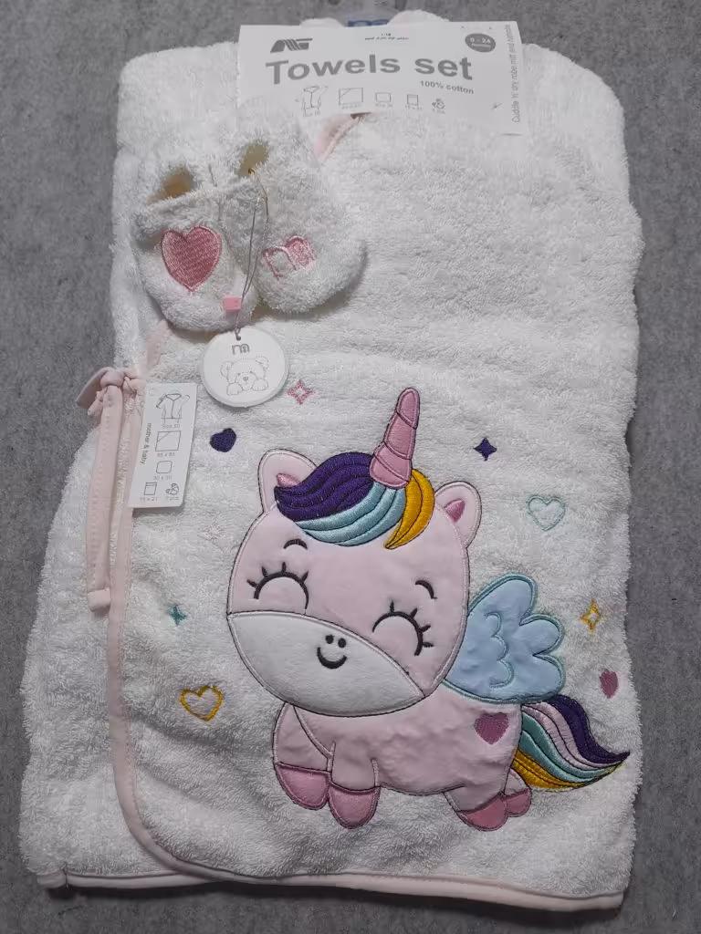 ‎ست حوله مادرکر کیمونو یونیکورن بالدار سفید