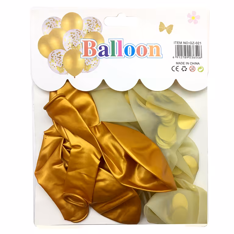 بادکنک کانفتی (پولک دار) رنگی GZ-02 بسته 10 عددی