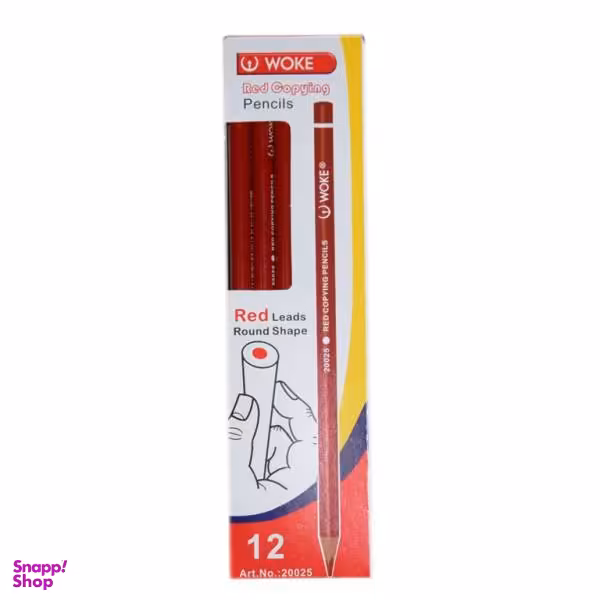 مداد قرمز وک مدل 20025 بسته 12 عددی رنگ قرمز