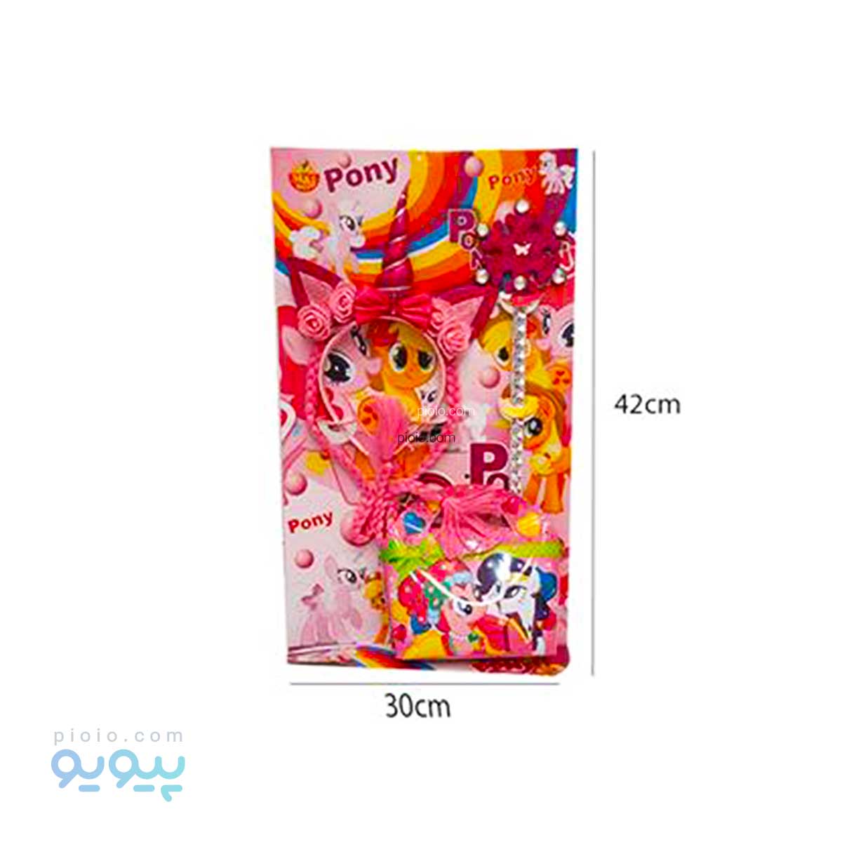 ست دخترانه تل پونی همراه با عصا و کیف آیتم 7136 عمده و کارتنی