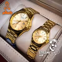 ست ساعت زنانه مردانه کاسیو طلایی