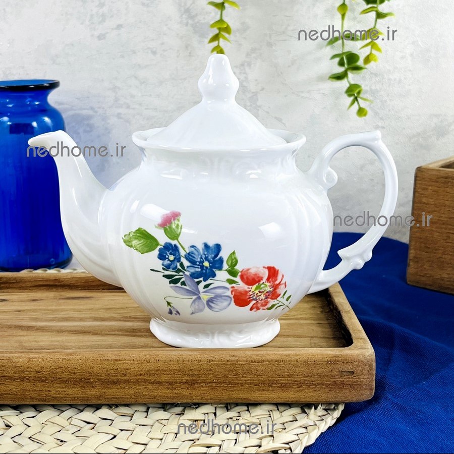 قوری چینی زرین چهار ترک طرح گرانادا درجه عالی