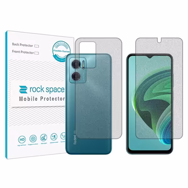 گلس صفحه نمایش و پشت گوشی شیائومی Redmi Note 11E مدل نانو هیدروژل گیمینگ برند راک اسپیس کدSS