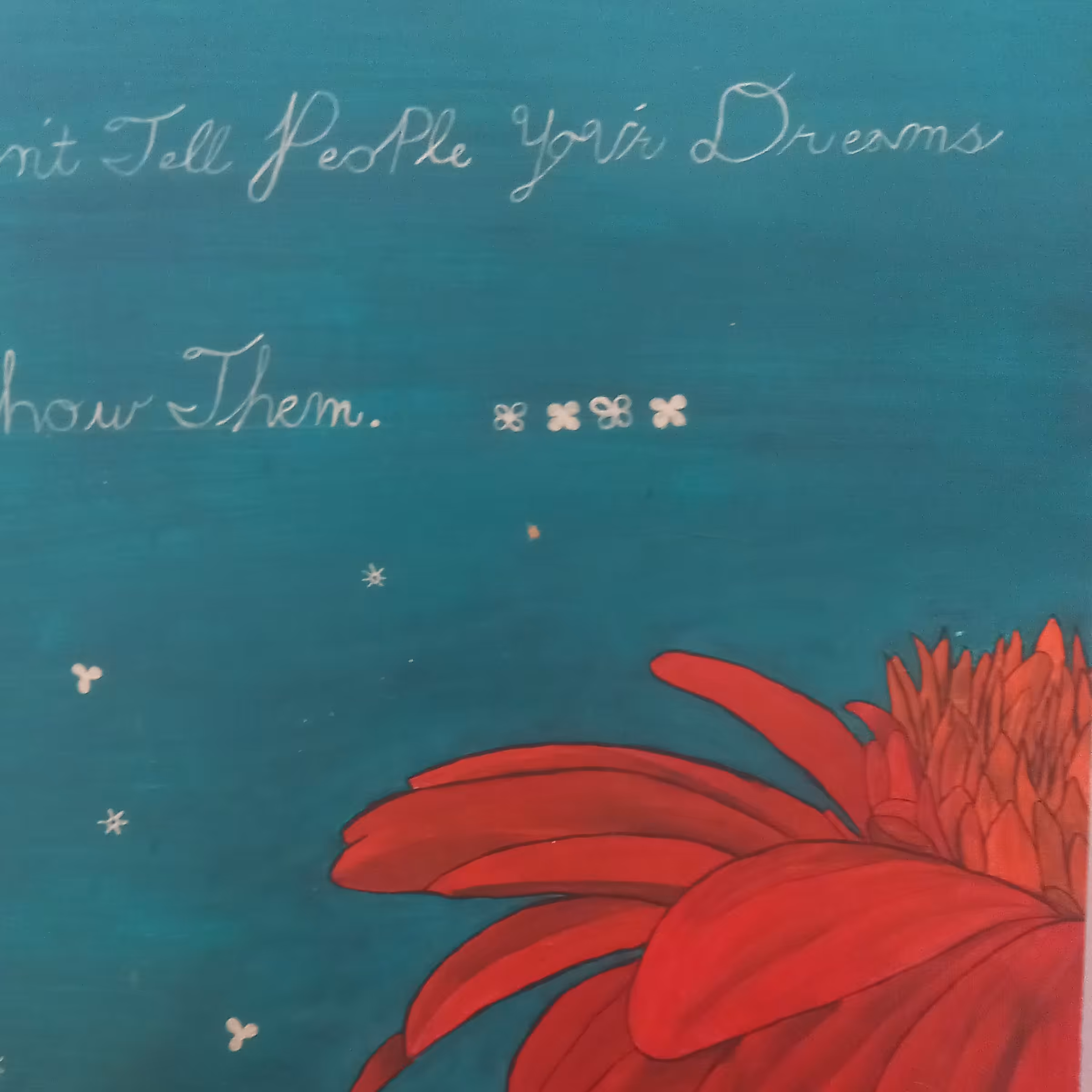 تابلو گل قرمز_سایز40 در 40_رنگ اکرولیک_زمینه ام دی اف