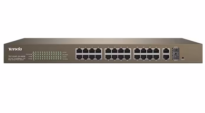 سوئیچ 24 پورت PoE تندا مدل تی ای اف 1226 پی 440 وات