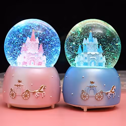 گوی موزیکال گردان و پمپی و چراغدار طرح قلعه