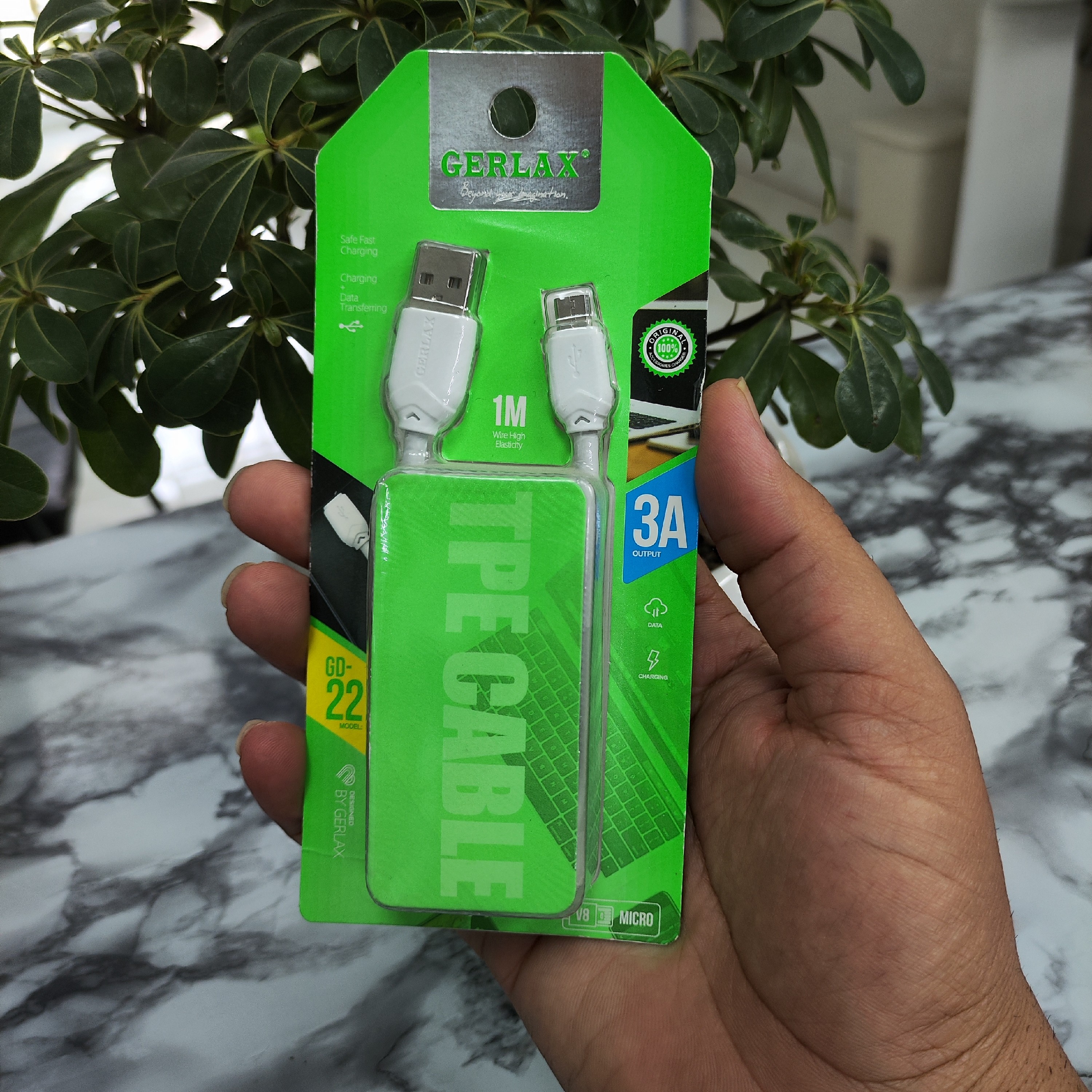 کابل شارژ میکرو جرلکس مدل gd-22 طول یک متر خروجی سه آمپر 