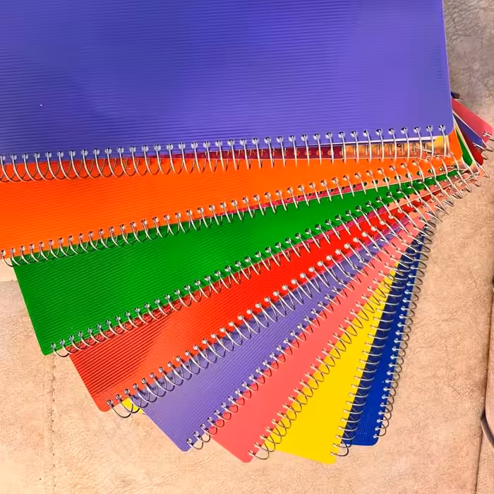 دفتر 80 برگ متالیک سیمی طلقی