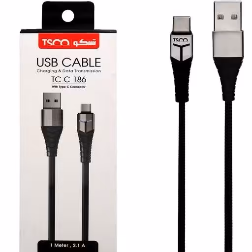 کابل شارژ Type-C تسکو TCC 186 طول 1 متر