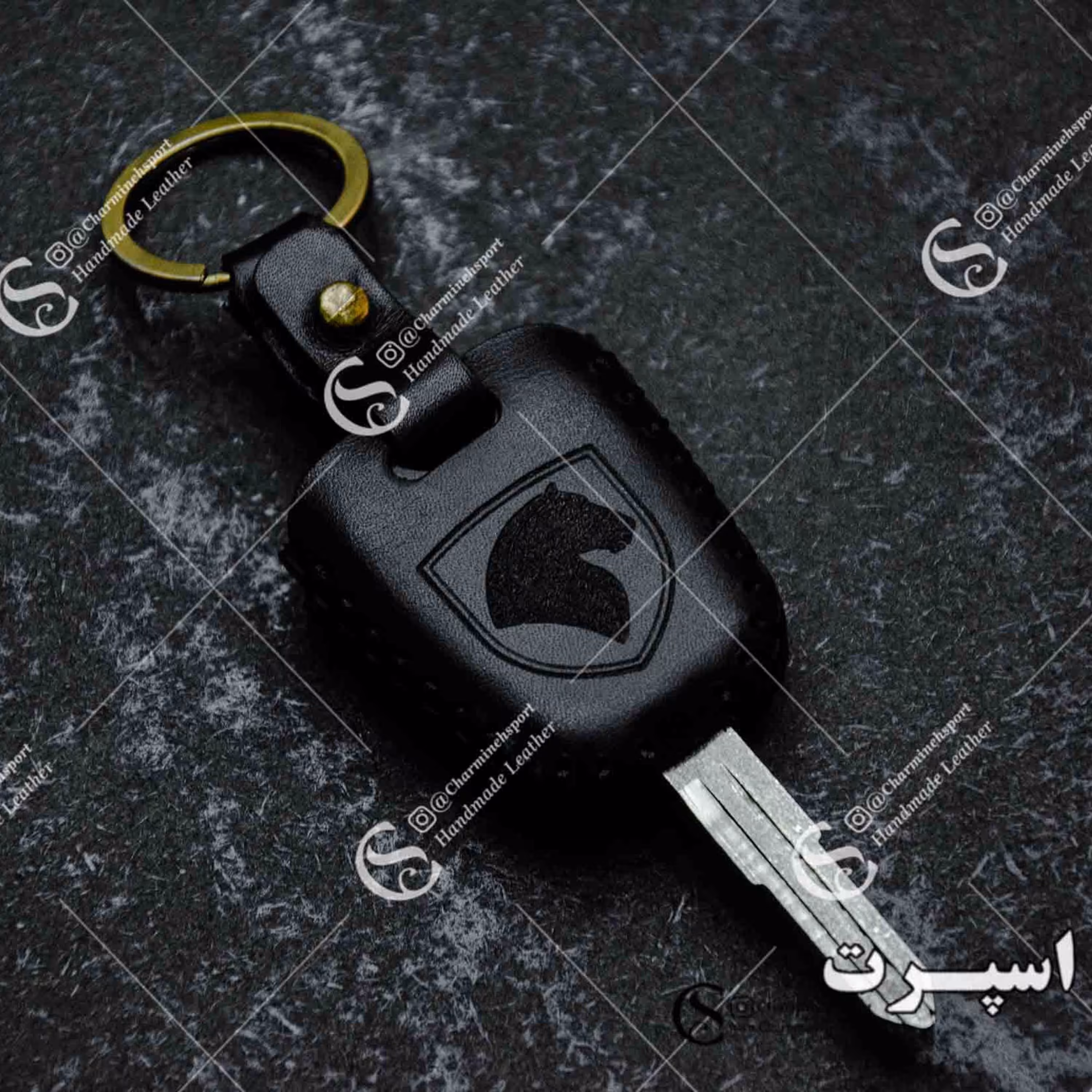 جاسوییچی چرم طبیعی گاوی مشکی مناسب سمند 