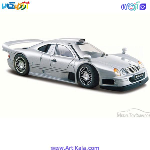 ماکت ماشین مرسدس بنز مدل Mercedes CLK GTR AMG Street Version Silver 1/26