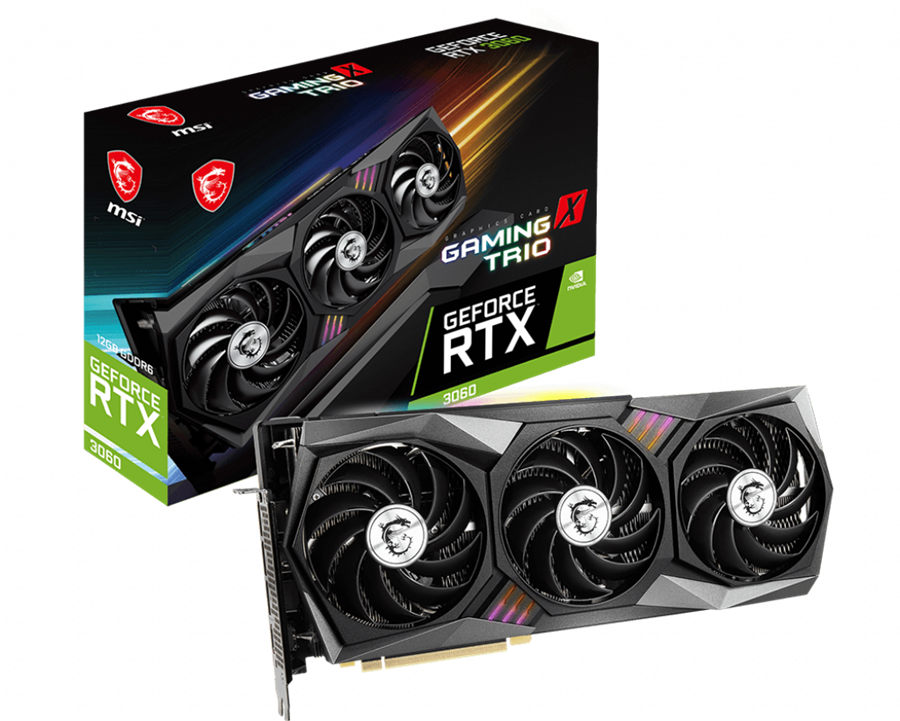 کارت گرافیک  ام اس آی مدل GeForce RTX 3060 GAMING X TRIO 12G حافظه 12 گیگابایت