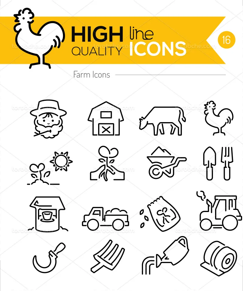 وکتور آیکون مزرعه | گرافیک با طعم تربچه