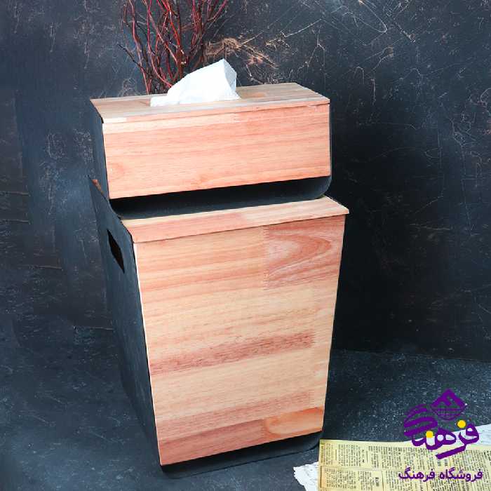 سطل و دستمال رایکا چوبی فلزی