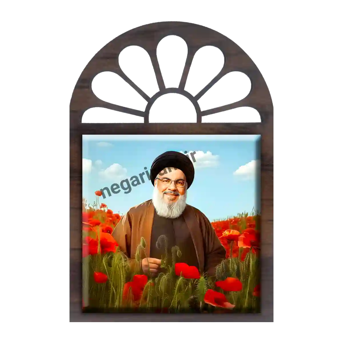 تندیس کاشی پنجره ای شهید نصرالله مدل 2Z84