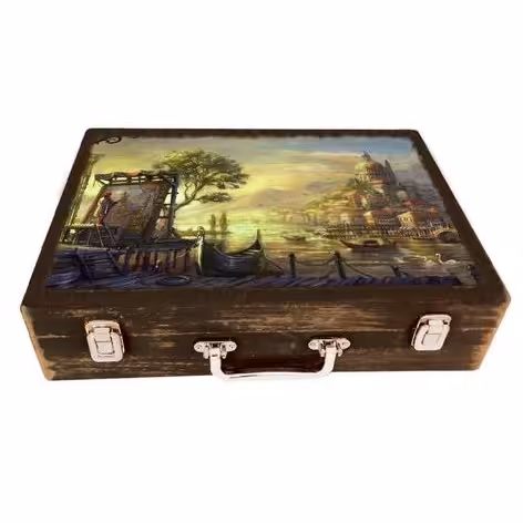 جعبه چوبی مدل چمدان بزرگ طرح پاریس رویایی1    